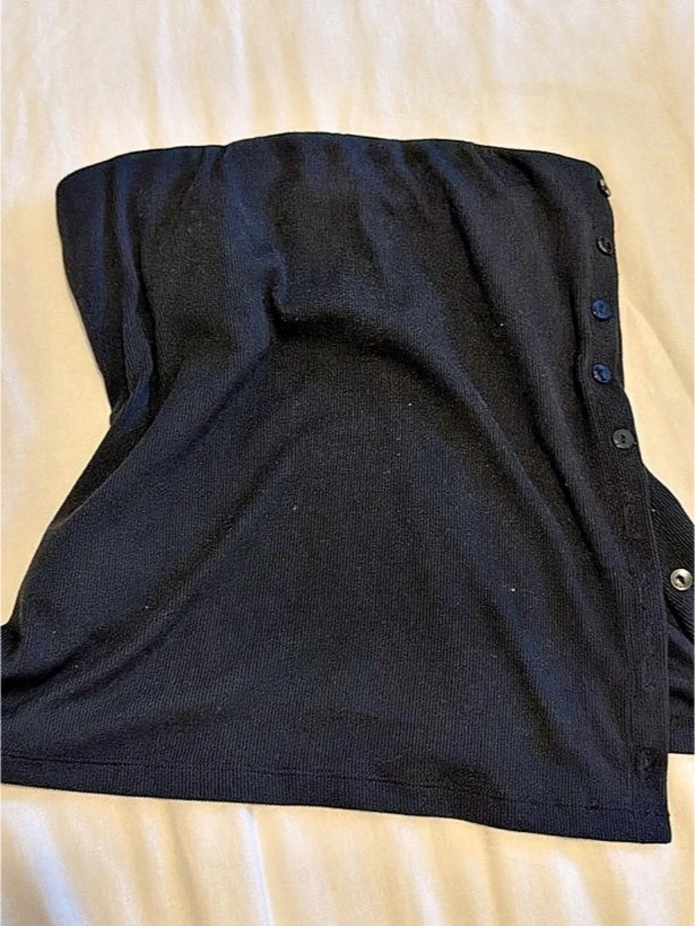 Abercrombie & Fitch Rib Side-Button Tube Top Black Tank Top Medium